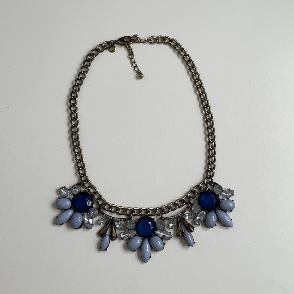 J. Crew Blue and Gold Necklace